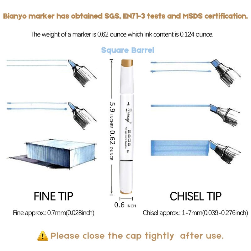 Bianyo 180 Colors Alcohol Markers Set, Dual Tip Fine & Chisel Markers for Adult Coloring, Drawing & Sketching, Popular Color Collection with Black Canvas Bag â€“ High-Value Set for Artists - Image 2